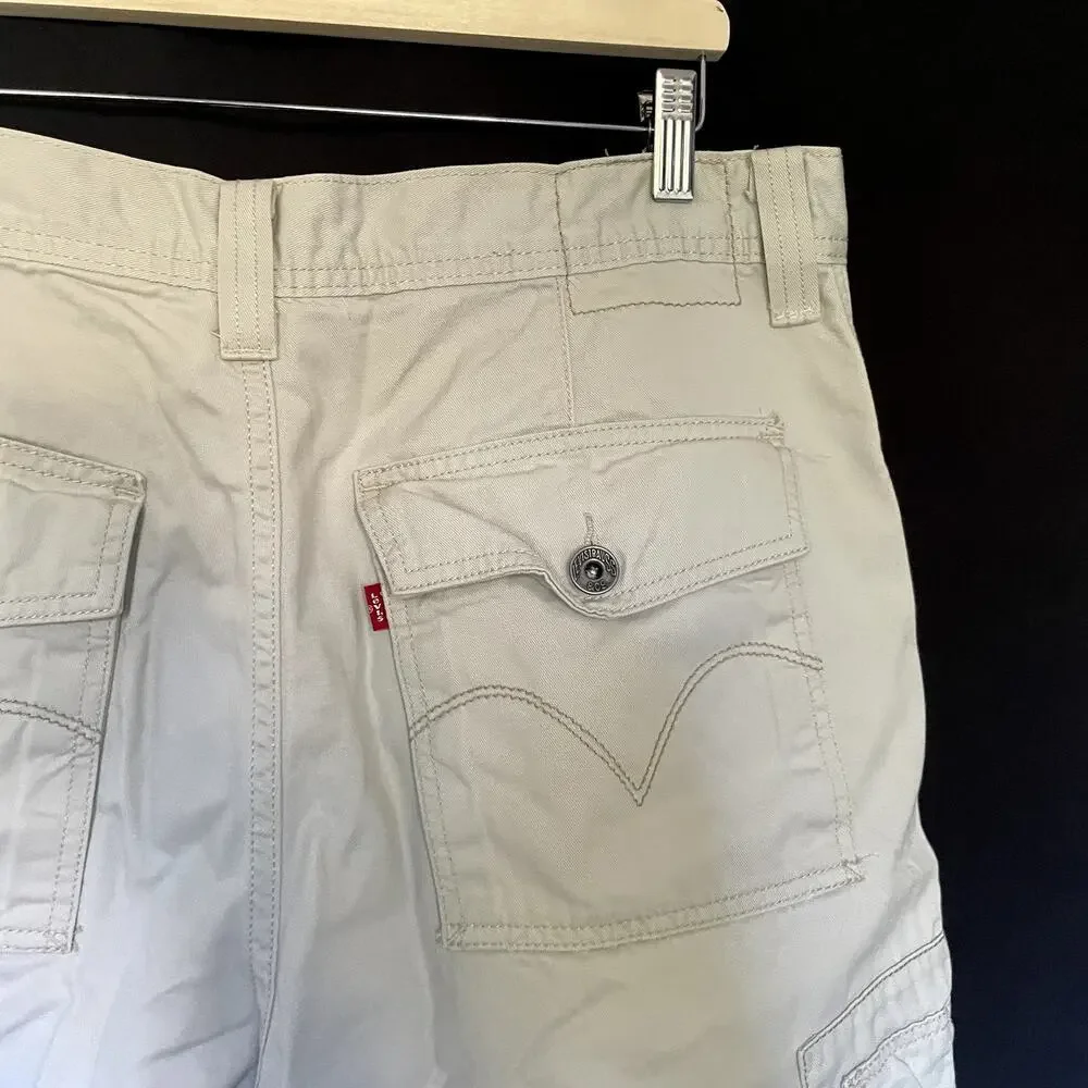 Levi's cargo pants beige men's size W36 cotton‎ multiple pockets summery style